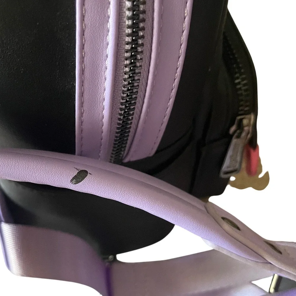 Loungefly Sanrio Kuromi Cosplay Mini Backpack Black Purple Skull‎ 3D Ears Tail
